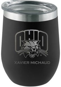 Ohio Bobcats Personalized Laser Etched 12oz Stemless Wine Tumbler - Black