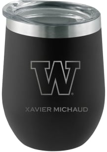 Washington Huskies Personalized Laser Etched 12oz Stemless Wine Tumbler - Black