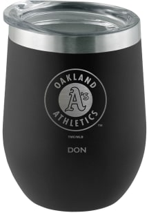 Oakland Athletics Personalized Laser Etched 12oz Stemless Wine Tumbler - Black