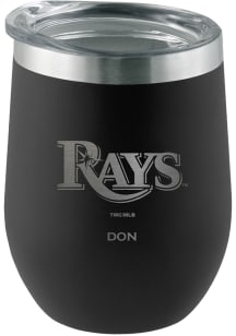 Tampa Bay Rays Personalized Laser Etched 12oz Stemless Wine Tumbler - Black
