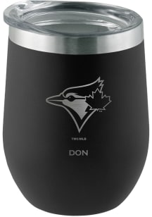 Toronto Blue Jays Personalized Laser Etched 12oz Stemless Wine Tumbler - Black