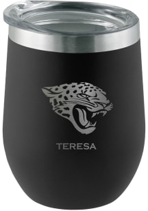 Jacksonville Jaguars Personalized Laser Etched 12oz Stemless Wine Tumbler - Black