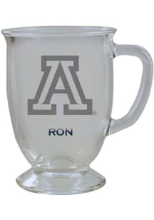 Arizona Wildcats Personalized Laser Etched 16oz Cafe Glass Mug Stein - White