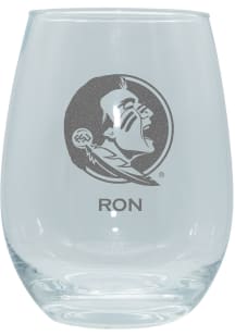Florida State Seminoles Personalized Laser Etched 15oz Stemless Wine Glass - White