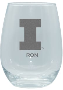 Iowa Hawkeyes Personalized Laser Etched 15oz Stemless Wine Glass - White