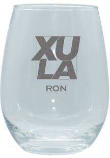 Xavier Musketeers Personalized Laser Etched 15oz Stemless Wine Glass - White
