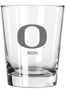 Oregon Ducks Personalized Laser Etched 15oz Double Old Fashioned Rock Glass - White