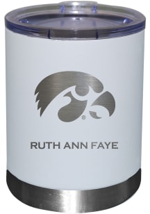 Iowa Hawkeyes Personalized Laser Etched 12oz Lowball Tumbler - White