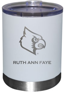 Louisville Cardinals Personalized Laser Etched 12oz Lowball Tumbler - White