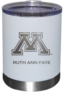 Minnesota Golden Gophers Personalized Laser Etched 12oz Lowball Tumbler - White
