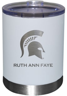 Michigan State Spartans Personalized Laser Etched 12oz Lowball Tumbler - White