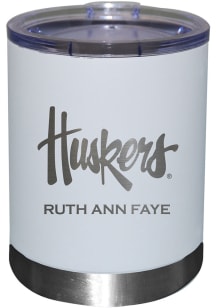 Nebraska Cornhuskers Personalized Laser Etched 12oz Lowball Tumbler - White