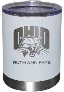 Ohio Bobcats Personalized Laser Etched 12oz Lowball Tumbler - White