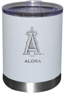 Los Angeles Angels Personalized Laser Etched 12oz Lowball Tumbler - White