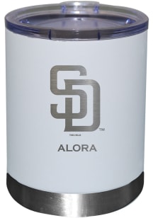 San Diego Padres Personalized Laser Etched 12oz Lowball Tumbler - White
