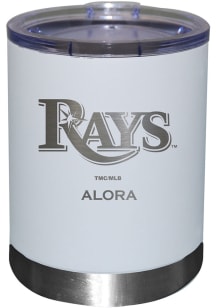Tampa Bay Rays Personalized Laser Etched 12oz Lowball Tumbler - White