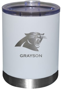Carolina Panthers Personalized Laser Etched 12oz Lowball Tumbler - White