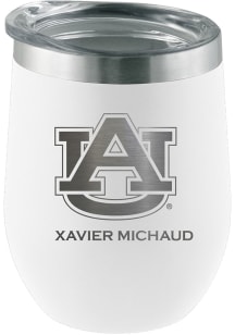 Auburn Tigers Personalized Laser Etched 12oz Stemless Wine Tumbler - White