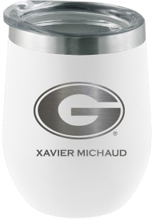 Georgia Bulldogs Personalized Laser Etched 12oz Stemless Wine Tumbler - White