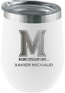 Maryland Terrapins Personalized Laser Etched 12oz Stemless Wine Tumbler - White