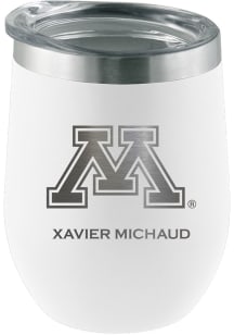 Minnesota Golden Gophers Personalized Laser Etched 12oz Stemless Wine Tumbler - White