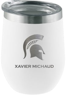 Michigan State Spartans Personalized Laser Etched 12oz Stemless Wine Tumbler - White