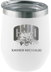 Ohio Bobcats Personalized Laser Etched 12oz Stemless Wine Tumbler - White