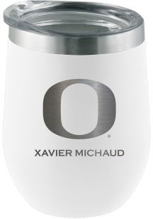 Oregon Ducks Personalized Laser Etched 12oz Stemless Wine Tumbler - White