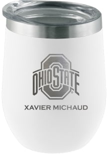 Ohio State Buckeyes Personalized Laser Etched 12oz Stemless Wine Tumbler - White