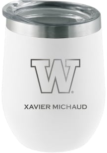 Washington Huskies Personalized Laser Etched 12oz Stemless Wine Tumbler - White