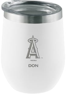 Los Angeles Angels Personalized Laser Etched 12oz Stemless Wine Tumbler - White