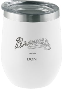 Atlanta Braves Personalized Laser Etched 12oz Stemless Wine Tumbler - White