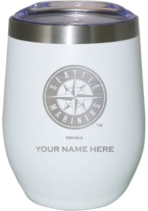 Seattle Mariners Personalized Laser Etched 12oz Stemless Wine Tumbler - White