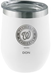 Washington Nationals Personalized Laser Etched 12oz Stemless Wine Tumbler - White