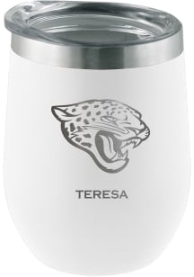 Jacksonville Jaguars Personalized Laser Etched 12oz Stemless Wine Tumbler - White