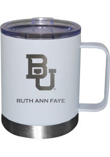 Baylor Bears Personalized Laser Etched 12oz Handle Lowball Tumbler - White
