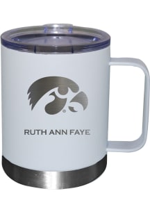 Iowa Hawkeyes Personalized Laser Etched 12oz Handle Lowball Tumbler - White