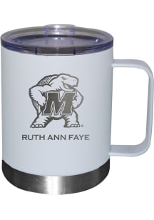 Maryland Terrapins Personalized Laser Etched 12oz Handle Lowball Tumbler - White