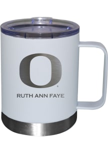 Oregon Ducks Personalized Laser Etched 12oz Handle Lowball Tumbler - White