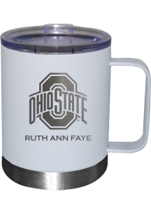 Ohio State Buckeyes Personalized Laser Etched 12oz Handle Lowball Tumbler - White