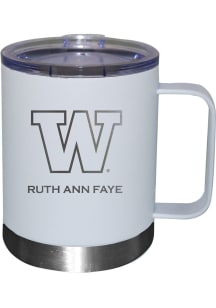 Washington Huskies Personalized Laser Etched 12oz Handle Lowball Tumbler - White