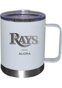 Tampa Bay Rays Personalized Laser Etched 12oz Handle Lowball Tumbler - White