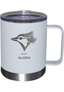 Toronto Blue Jays Personalized Laser Etched 12oz Handle Lowball Tumbler - White