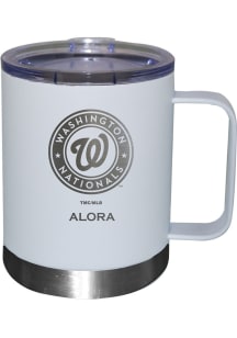 Washington Nationals Personalized Laser Etched 12oz Handle Lowball Tumbler - White