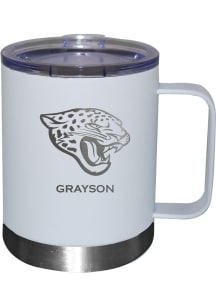 Jacksonville Jaguars Personalized Laser Etched 12oz Handle Lowball Tumbler - White