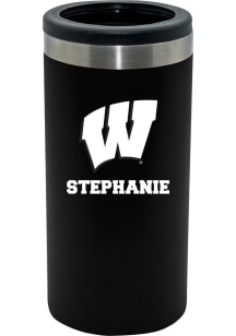 The Memory Company Wisconsin Badgers Personalized 12oz Slim Can Stainless Steel Coolie