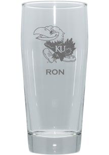 Kansas Jayhawks Personalized 16oz Clubhouse Pilsner Glass - Blue