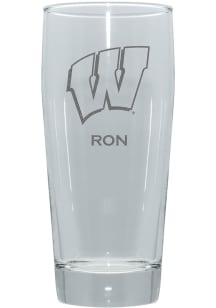 Wisconsin Badgers Personalized 16oz Clubhouse Pilsner Glass - Black