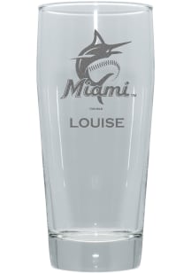 Miami Marlins Personalized 16oz Clubhouse Pilsner Glass - Black
