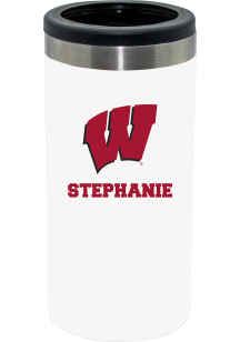 The Memory Company Wisconsin Badgers Personalized Slim Can Stainless Steel Coolie